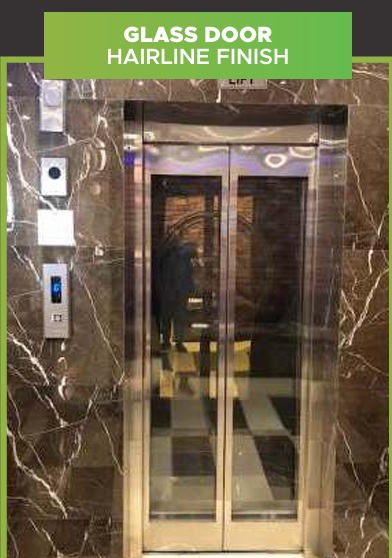 Lift Glass Door Hairline Finish