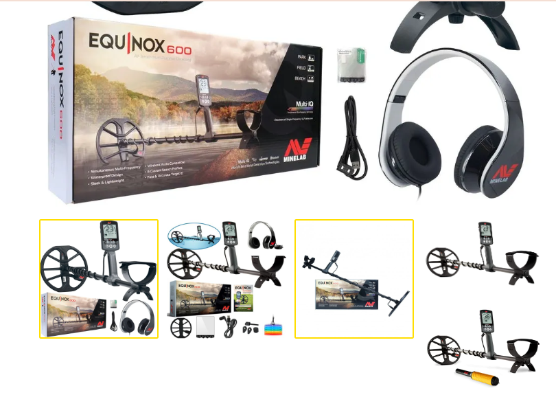 Metal Detector Minelab Equinox 600 Waterproof upto 8 feet with 15 Inch Coil