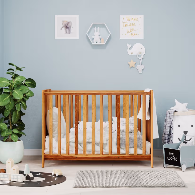wood kids crib cum table