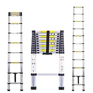 Lukia Aluminium Portable and Extension 10.5 Feet Telescopic Folding Aluminium Ladder