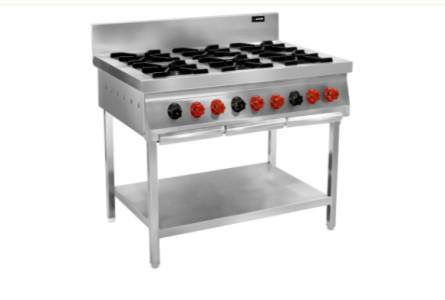 Six Burner Gas Range With Splash-back