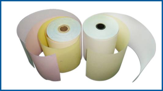 Carbonless paper rolls