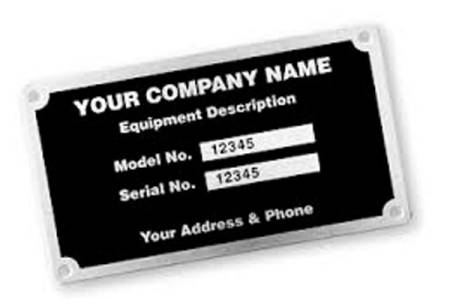 Anodized aluminum Etched nameplates