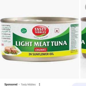 T Tasty Nibbles Light Meat Tuna In Sunflower 185 Gm