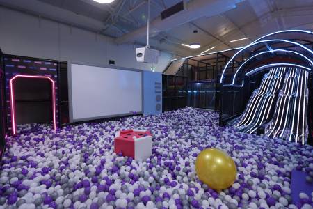 Multilane Slide with a Ball Pit Landing