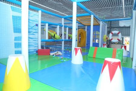 Play Structure with Ball Shooters and Spiral Walk-through