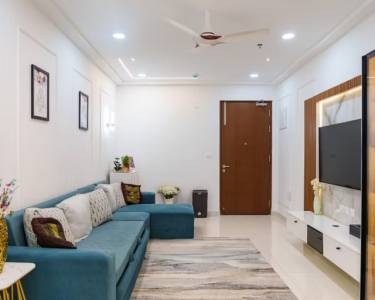 l shaped sofa and tv